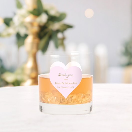Custom Thank You Diamonds Pink Heart ウイスキーグラス (インサイチュ (ウェディング))