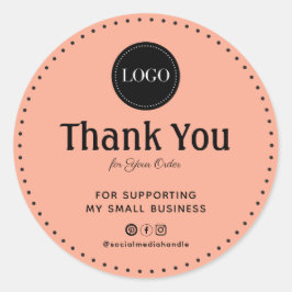 Custom Thank You For Supporting My Small Business ラウンドシール