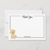 Custom Thank You Goldendoodle Puppy Note Card サンキューカード (正面)