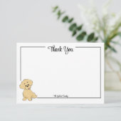 Custom Thank You Goldendoodle Puppy Note Card サンキューカード (スタンド正面)