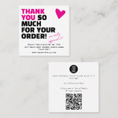 Custom Thank You package insert With Logo & Offer スクエア名刺 (正面/裏面)