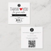 Custom Thank You package insert With Logo & Offer スクエア名刺 (正面/裏面)