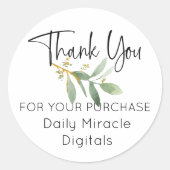 Custom Thank You Sticker ラウンドシール (正面)