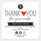 Custom Thank You Sticker With Logo & Offer スクエアシール (正面)