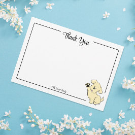 Custom Thank You Yellow Lab Puppy Note Card サンキューカード