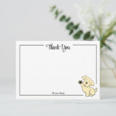 Custom Thank You Yellow Lab Puppy Note Card サンキューカード (スタンド正面)
