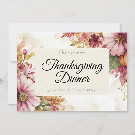 Custom Thanksgiving Dinner Pumpkin Invitation 招待状 (正面)