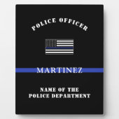 Custom Thin Blue Line Police Officer Appreciation フォトプラーク (正面)