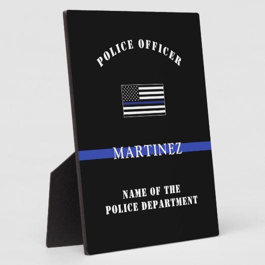 Custom Thin Blue Line Police Officer Appreciation フォトプラーク (側面)