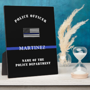 Custom Thin Blue Line Police Officer Appreciation フォトプラーク