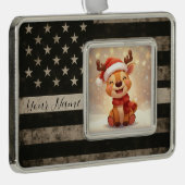 Custom Thin White Line Framed Ornament シルバープレートフレームオーナメント (右)