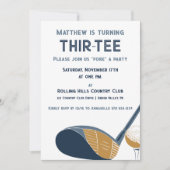 Custom Thir-Tee Par-Tee Golf Themed Birthday 招待状 (正面)