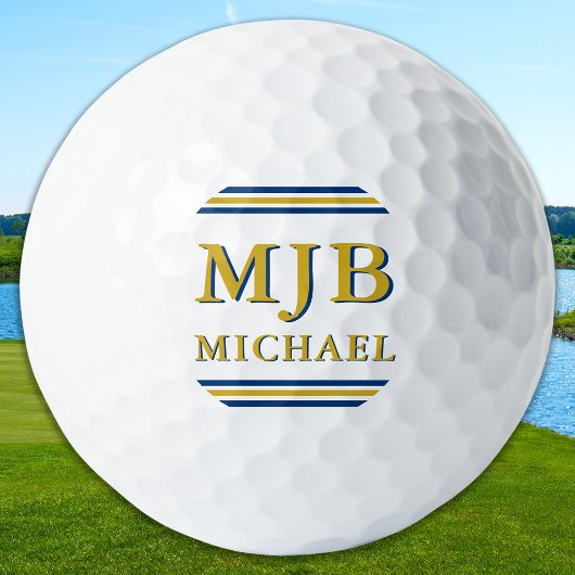 Custom Three Initial Monogram Golfer Personalized ゴルフボール