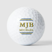 Custom Three Initial Monogram Golfer Personalized ゴルフボール (正面)
