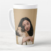 Custom Three-Photo Collage and Personalized Text カフェラテマグ (左アングル)