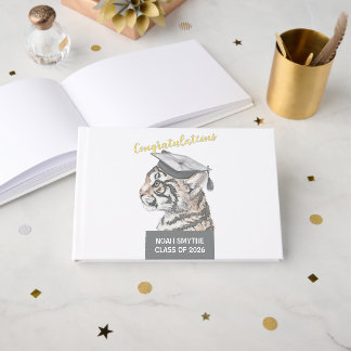 Custom Tiger Graduation Foil Guestbook ゲストブック