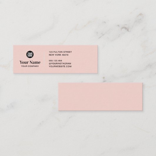 Custom tiny business logo simple modern minimalist スキニー名刺 (正面/裏面)