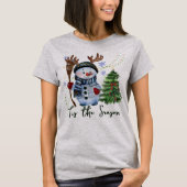 Custom "Tis the Season" Antlered Snowman  Tシャツ (正面)