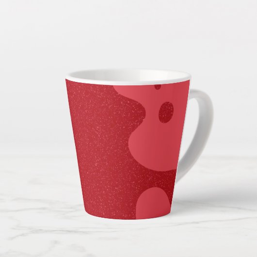Custom Tomato Red Blob Mug – Editable Design カフェラテマグ (右アングル)