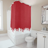 Custom Tomato Red Drip Gloss Shower Curtain シャワーカーテン (インサイチュ)