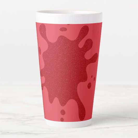 Custom Tomato Red Drip Latte Mug カフェラテマグ (正面)