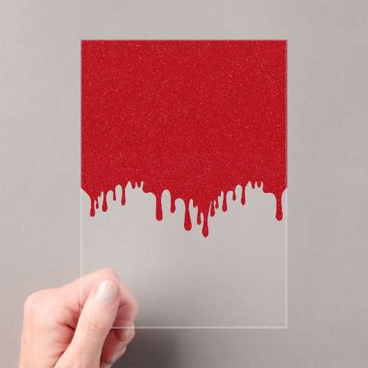 Custom Tomato Red Drip Top Acrylic Invitation アクリル招待状 (インサイチュ (ポータブル))