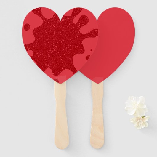 Custom Tomato Red Heart Fan – Bulk Set of 10 ハンドファン (正面&裏面)