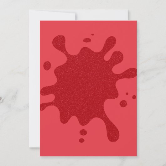 Custom Tomato Red Ink Splash Card セーブザデート (正面)