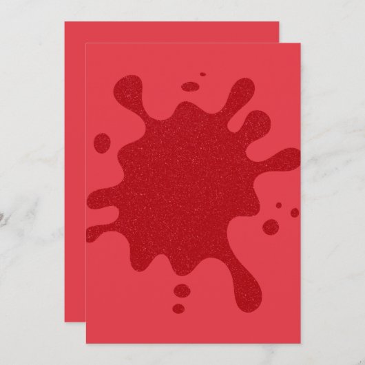 Custom Tomato Red Ink Splash Card セーブザデート (正面/裏面)
