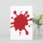 Custom Tomato Red Ink Splat Paper Sheet (スタンド正面)