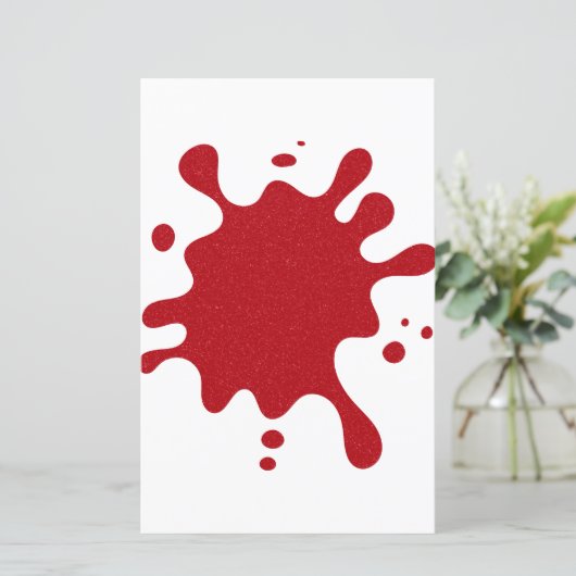 Custom Tomato Red Ink Splat Paper Sheet (スタンド正面)
