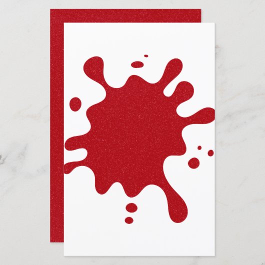 Custom Tomato Red Ink Splat Paper Sheet (正面/裏面)