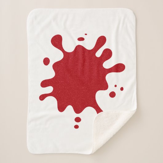 Custom Tomato Red Splash Blanket – White Base シェルパブランケット (正面)