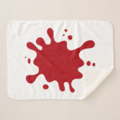 Custom Tomato Red Splash Blanket – White Base シェルパブランケット (正面(横))