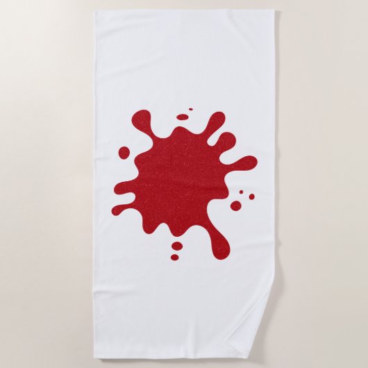 Custom Tomato Red Splash Graphic Beach Towel ビーチタオル (正面)