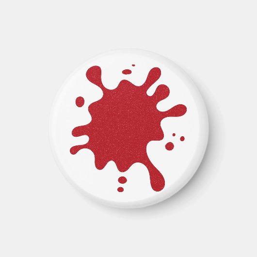 Custom Tomato Red Splash Magnet (White Base) マグネット (正面)