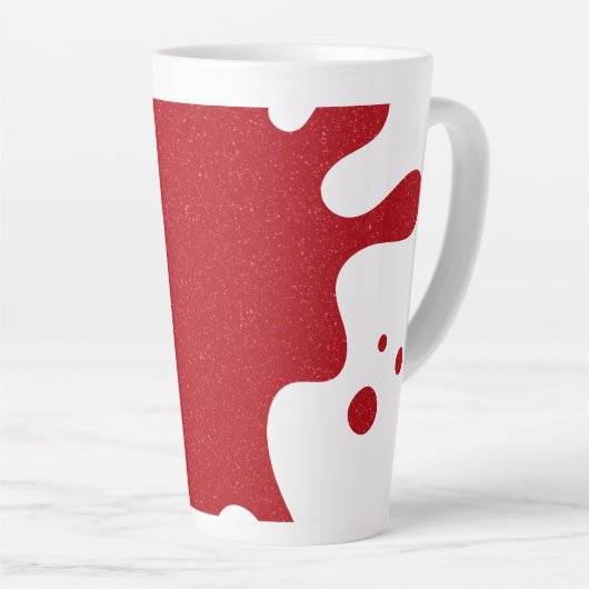 Custom Tomato Red Splash Noise Latte Mug カフェラテマグ (右アングル)