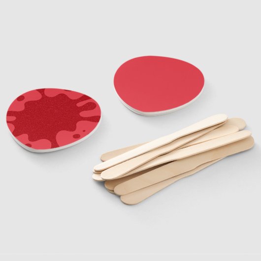 Custom Tomato Red Splash Paddle Fans (Set of 10) ハンドファン (組立なし)