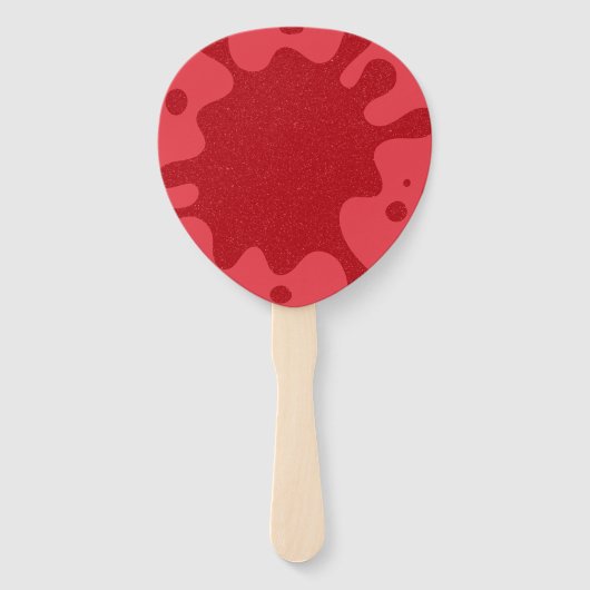 Custom Tomato Red Splash Paddle Fans (Set of 10) ハンドファン (正面)