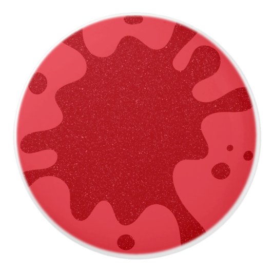 Custom Tomato Red Splash Textured Cabinet Knob セラミックノブ (正面)