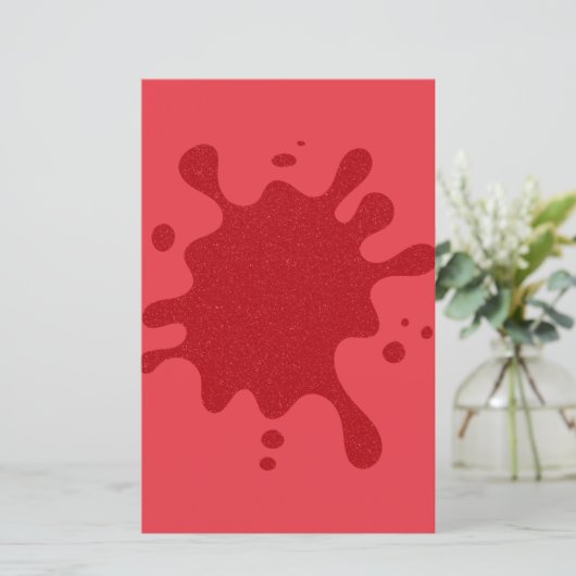 Custom Tomato Red Splat Design Paper Sheet (スタンド正面)