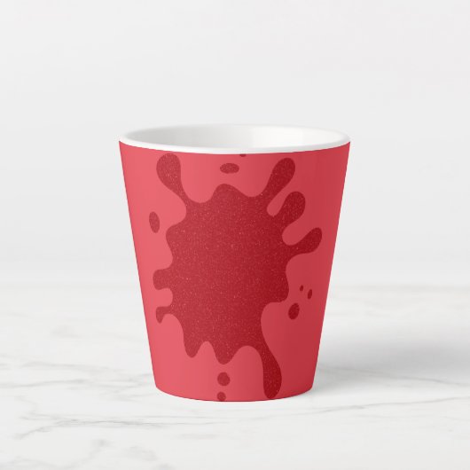 Custom Tomato Red Splat Mug – Editable Design カフェラテマグ (正面)