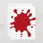 Custom Tomato Red Splatter Announcement Postcard 案内ポストカード (正面/裏面)