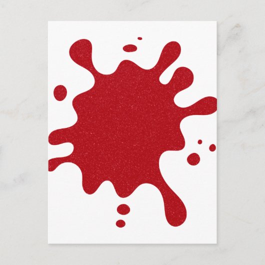 Custom Tomato Red Splatter Announcement Postcard 案内ポストカード (正面)