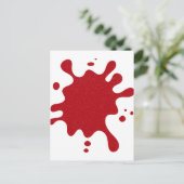 Custom Tomato Red Splatter Announcement Postcard 案内ポストカード (スタンド正面)