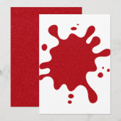 Custom Tomato Red Splatter Flat Holiday Card シーズンカード (正面/裏面)