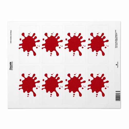 Custom Tomato Red Splatter Return Labels ラベル (フルシート)