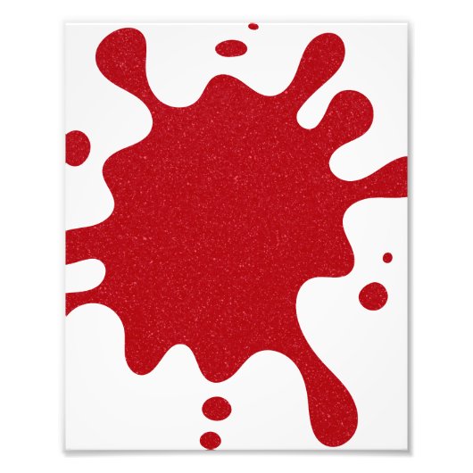 Custom Tomato Red Splatter White Background Poster フォトプリント (正面)