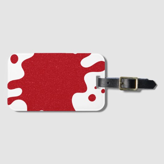 Custom Tomato Red & White Splash Luggage Tag ラゲッジタグ (正面横)