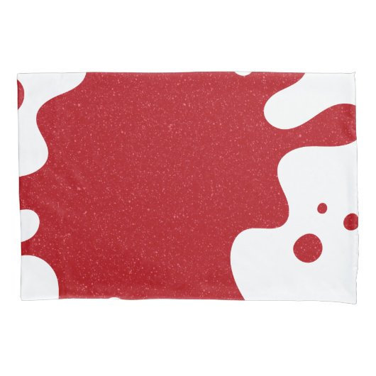 Custom Tomato Red & White Splash Pillowcase 枕カバー (正面)